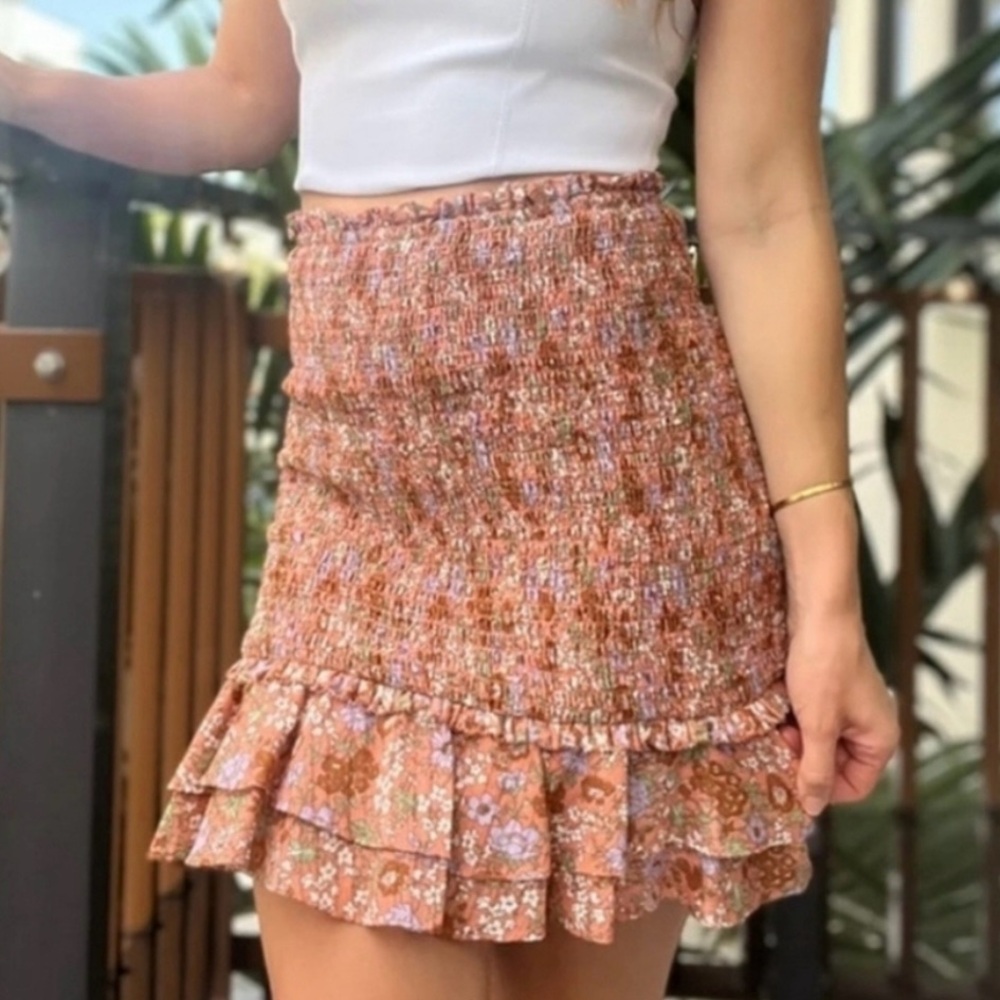 Veronica Beard Melodie Miniskirt in Coral Floral - Picture 3 of 13